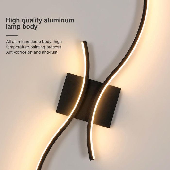 2 Applique Murale LED Interieur,Design Incurvée,Rechargeable Lumieres Latérales,Température Réglable,pour Couloir/Chambre