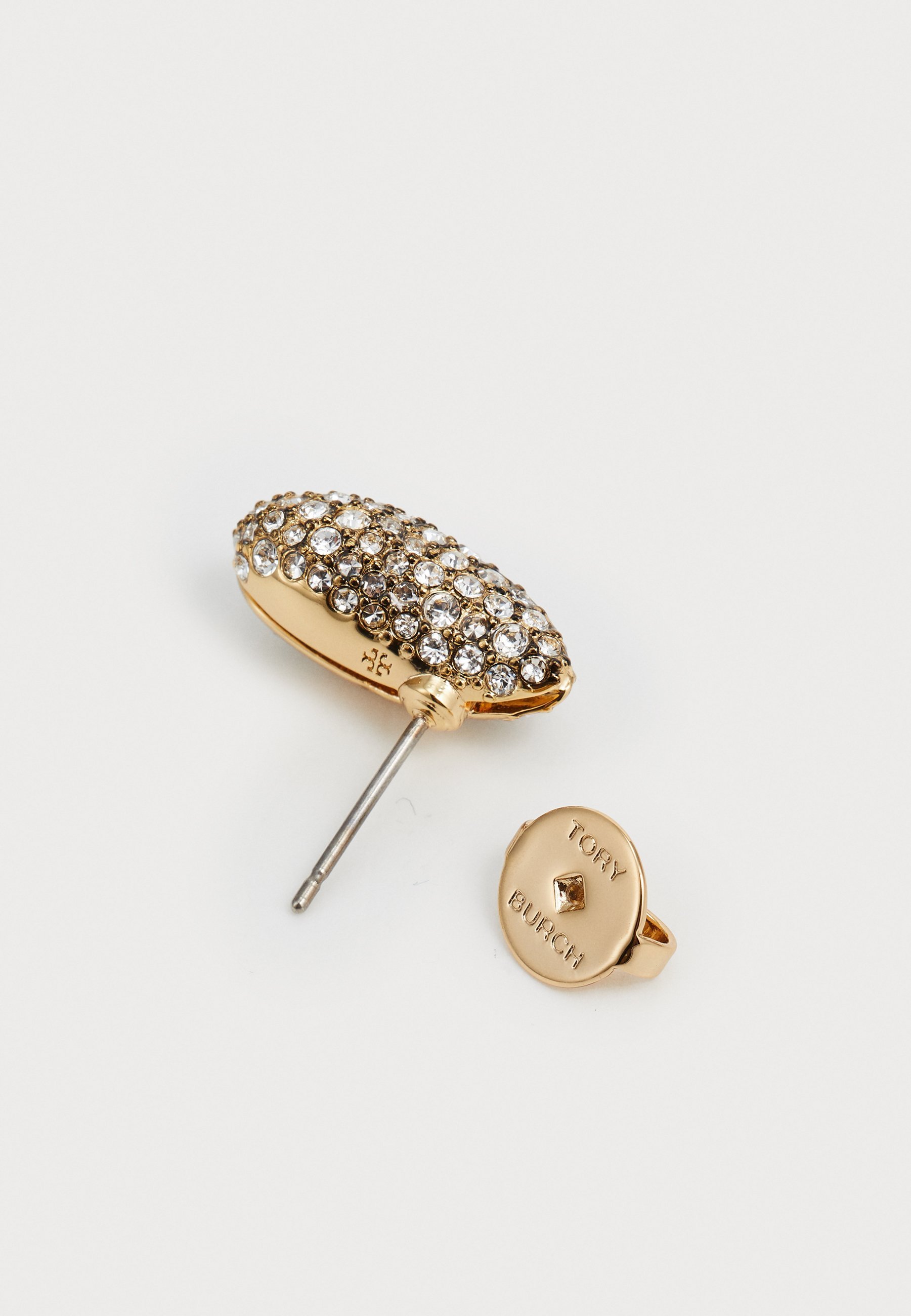 Tory Burch MINI WAVE PAVE OORBELLEN - Oorbellen - licht messing/kristal