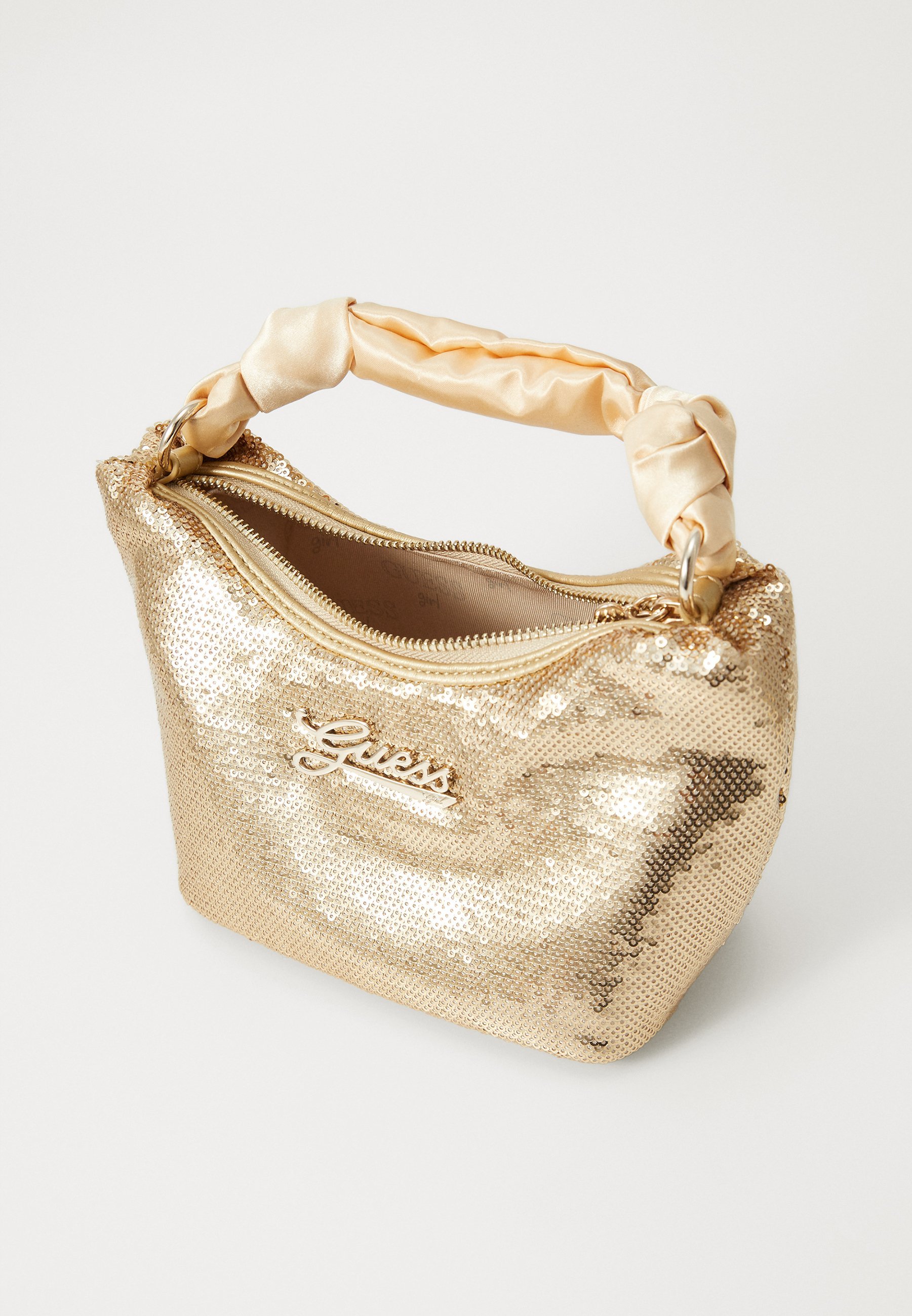 Guess SEQUINS HOBO MINIBAG UNISEX - Handtas - lichtgoudkleurig