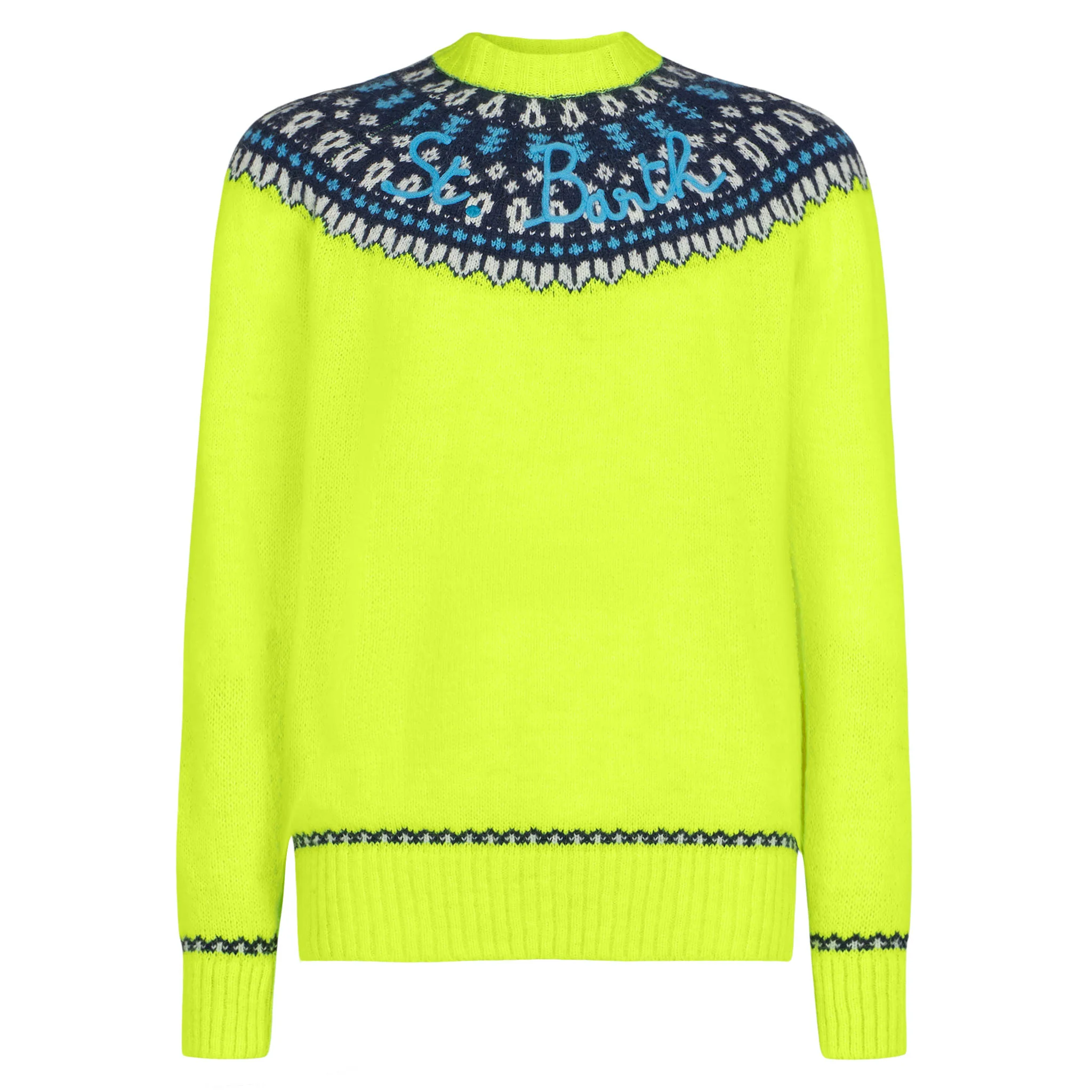 Pull pour homme en maille brossée avec jacquard islandais