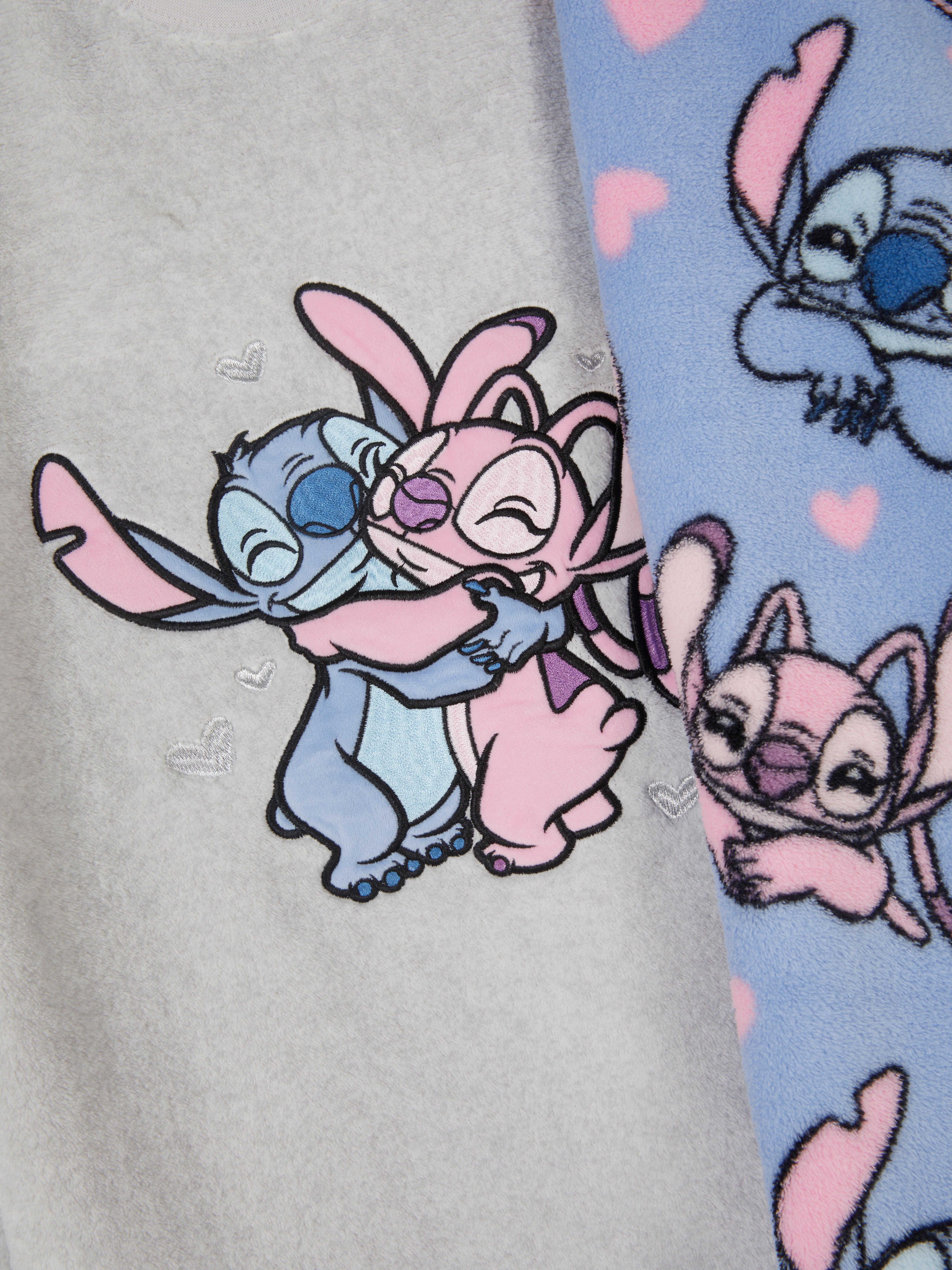 Pijamale pentru fete Disney Stitch & Angel Pijamale Stitch și Angel cu bluză cu mânecă lungă și pantaloni cu manșete