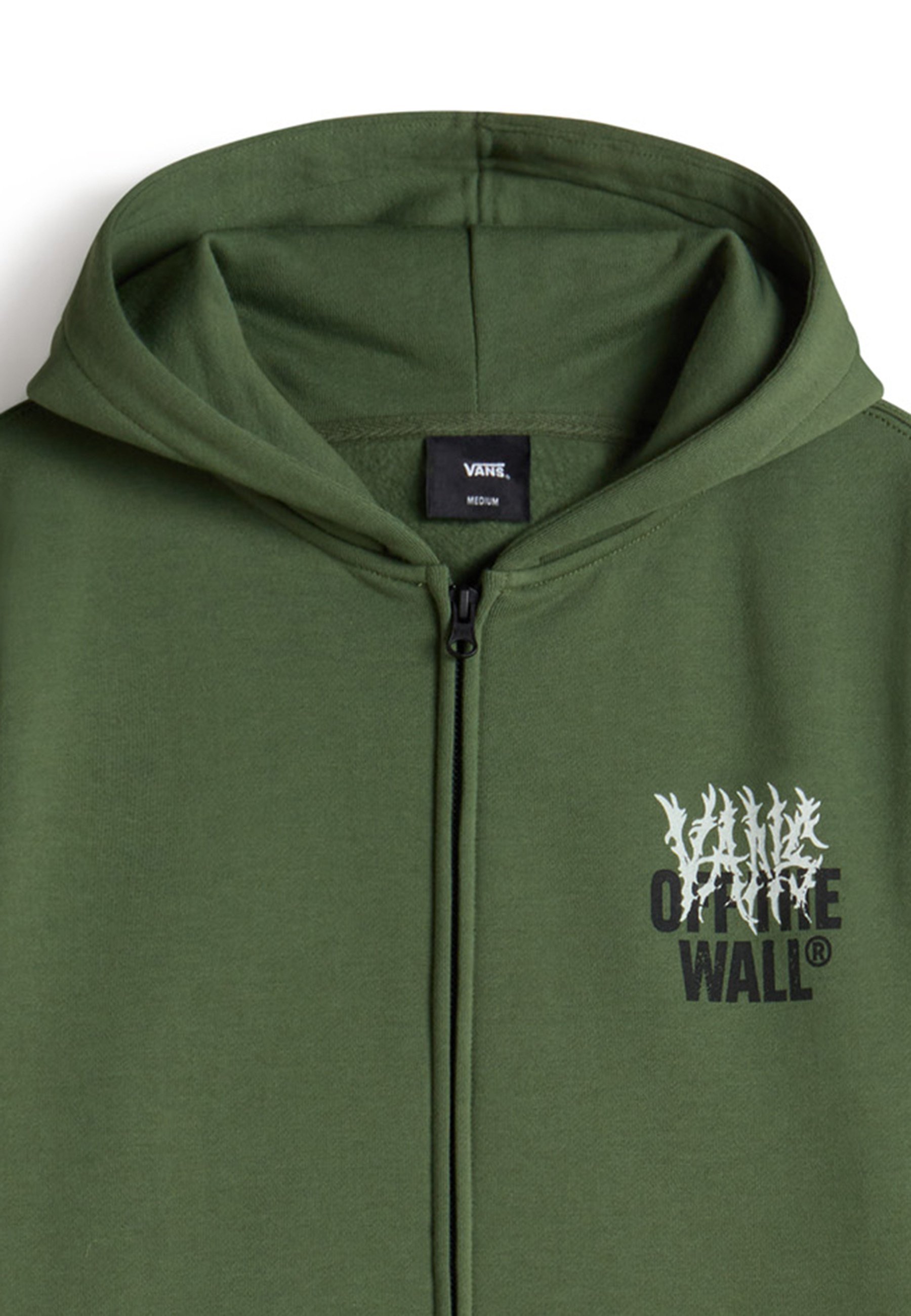 Vans WALL - Felpa con zip - verde oliva scuro