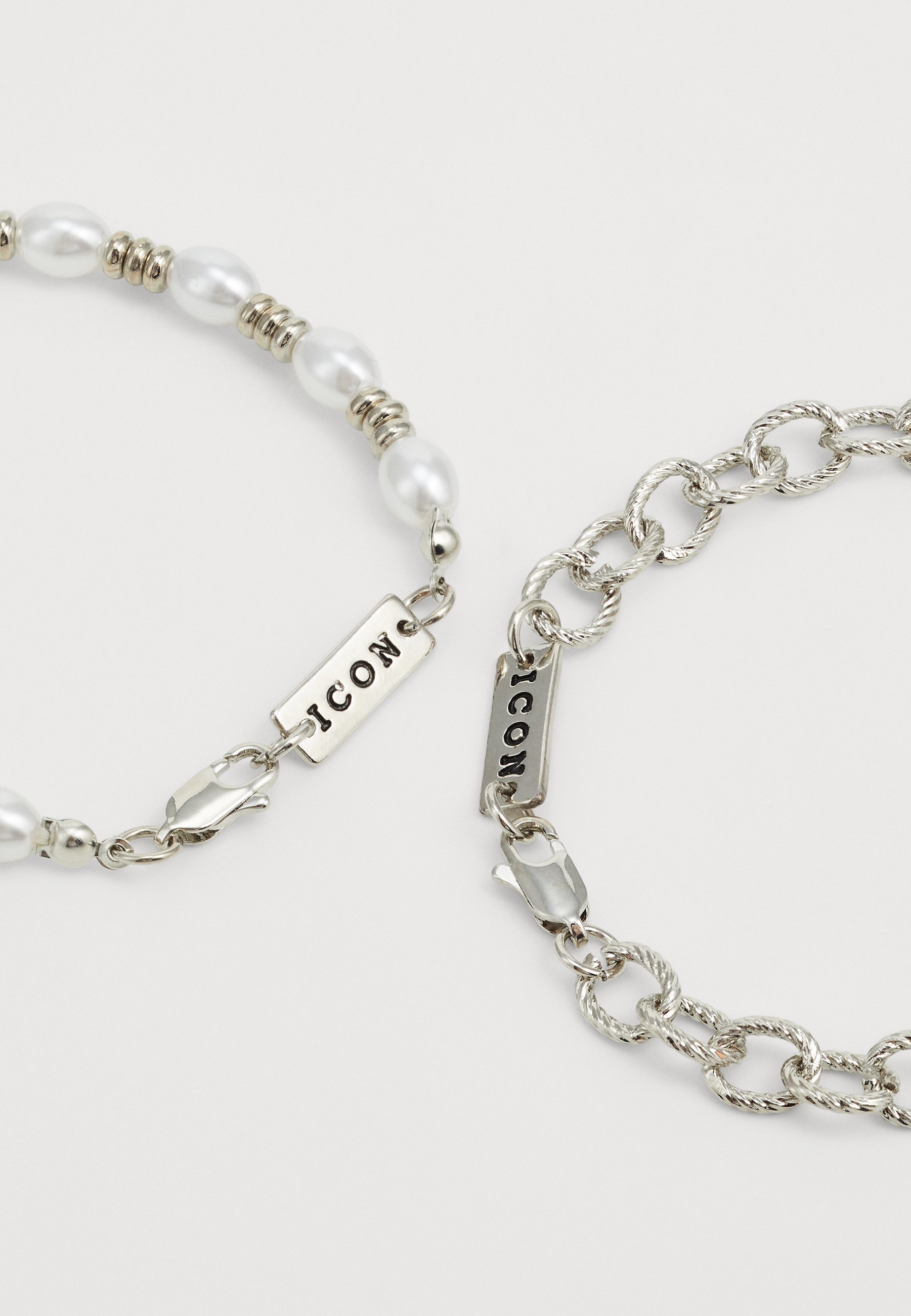 Icon Brand REFORMED BRACELET COMBO UNISEX 2-PACK - Armband - zilverkleurig