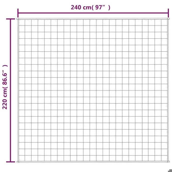 Manta con peso vidaXL gris 220x240 cm 11 kg Tela, manta, edredón, manta relajante, ropa de cama, 3154844