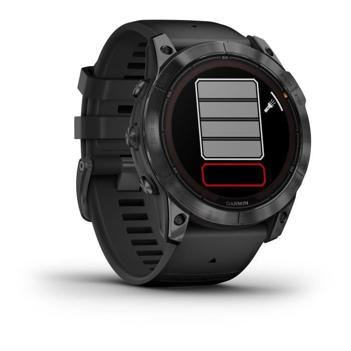 GARMIN - Fenix 7X Pro Solar Edition - High-performance smartwatch - Steel, Gray with black band