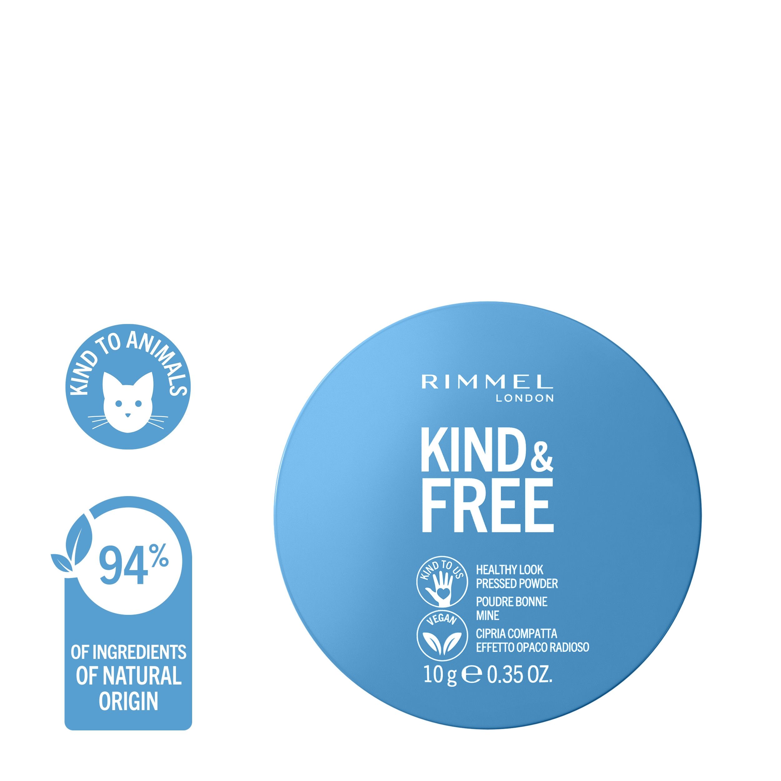„Kind & Free“ matinį efektą suteikianti kompaktinė pudra Kompaktinės ir birios pudros