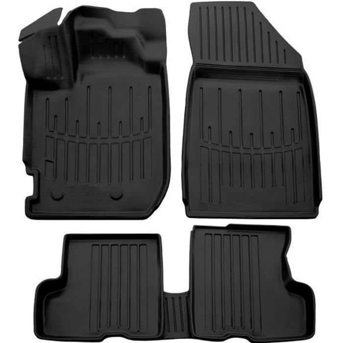 3D Rubber Floor Mats - SCOUTT - Dacia Duster 2 - Premium - Black - Custom Fit 2017-2024