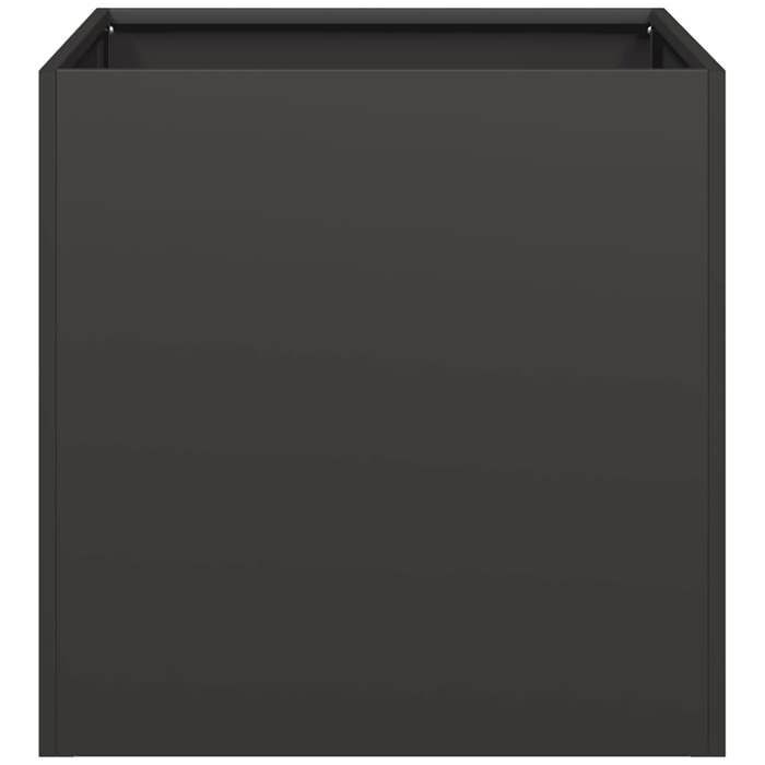 vidaXL Maceta negra de 40x40x40 cm, acero laminado en frío, maceta, soporte para plantas, jardinera elevada, soporte 860661