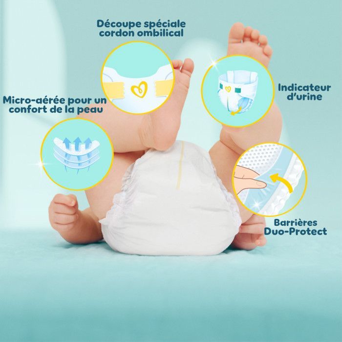 8x22 Premium Diapers - Size 0 - Pampers