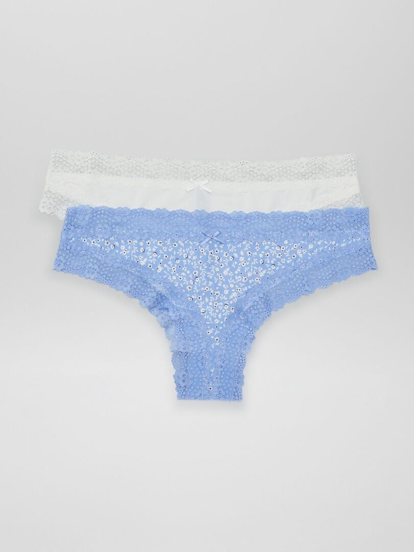 Set van 2 microvezel stringtjes - blauw