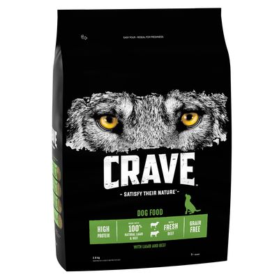 CRAVE Ξηρά τροφή για ενήλικες σκύλους με αρνί και μοσχάρι