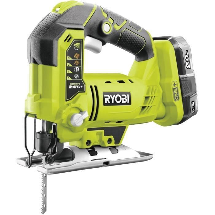 RYOBI - Scie sauteuse pendulaire 18V ONE+  - course de lame 25 mm + batterie lithium+ 2 Ah, chargeur & sac de transport - R18JS-120S