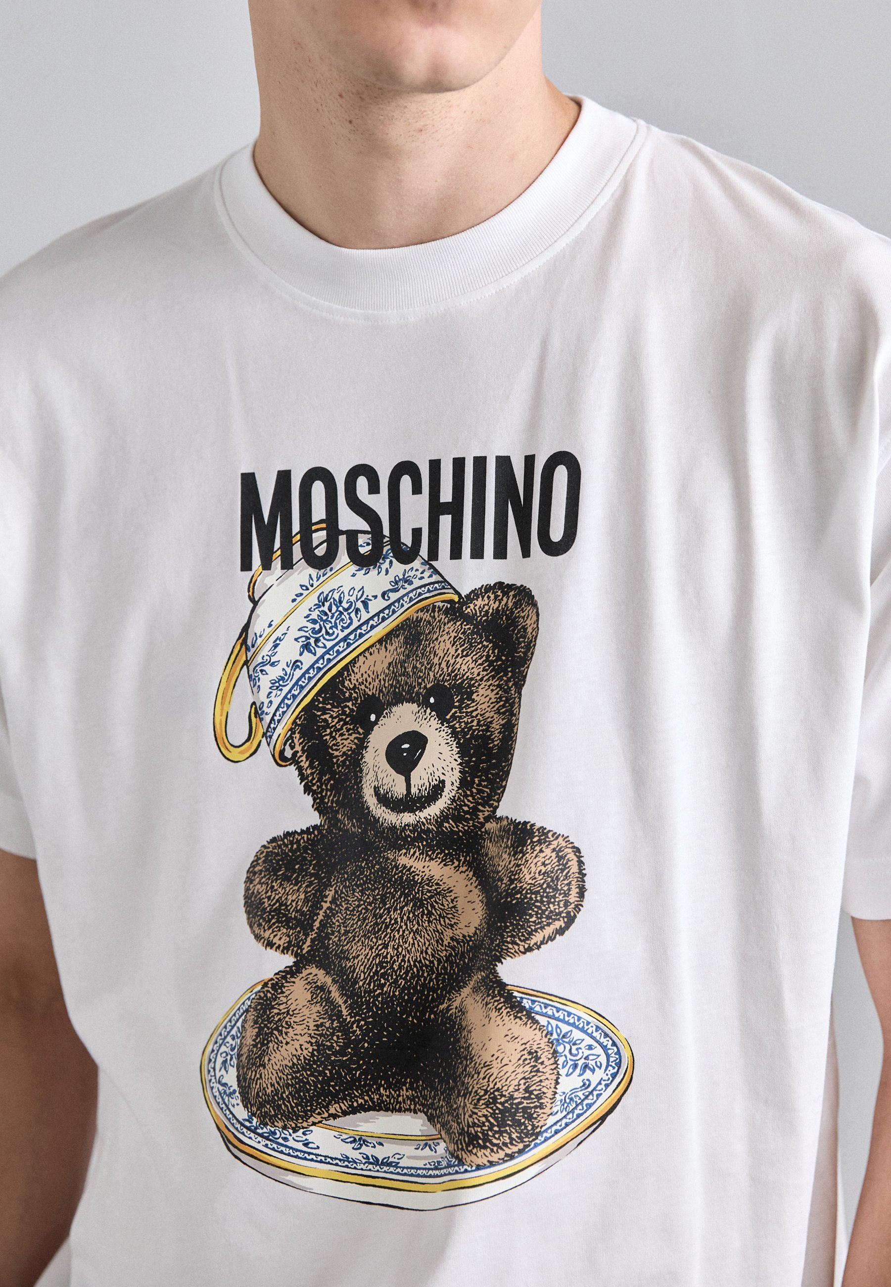 MOSCHINO TEDDY - Spausdinti marškinėliai - balti