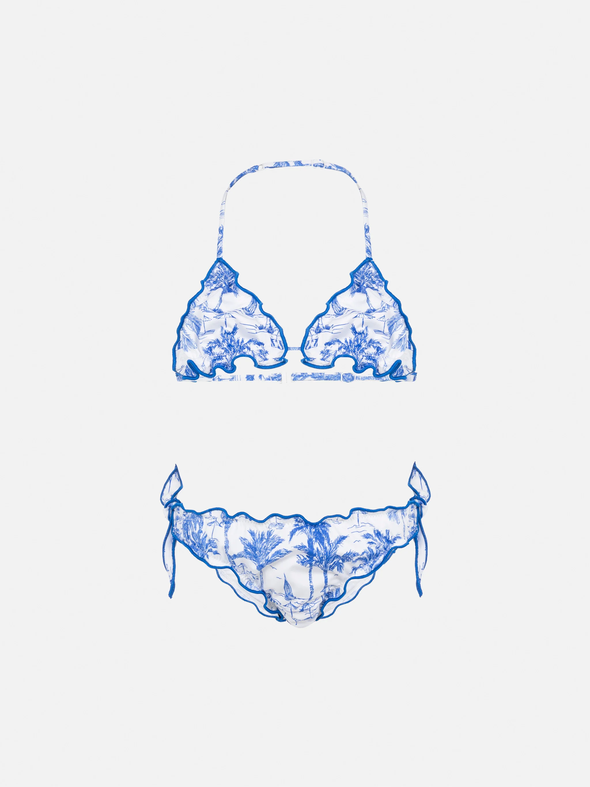 Bikini een klassieke triangolo Cris con stampa Toile de Jouy