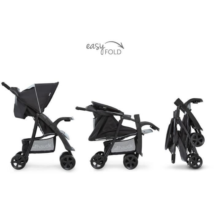 HAUCK - Passeggino compatto - SHOPPER NEO II - 4 ruote - Caviar / Argento