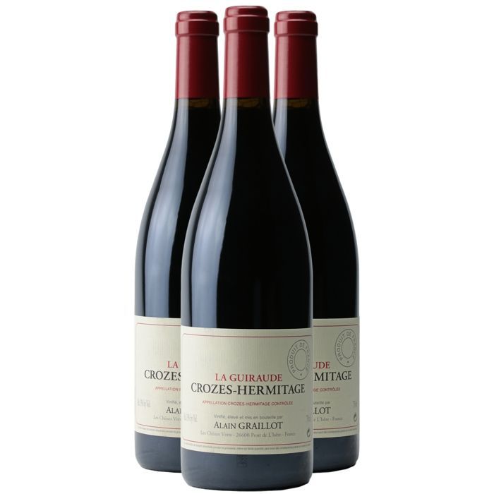 Domaine Alain Graillot Crozes-Hermitage La Guiraude 2023 - Vino tinto del Valle del Ródano (3x75cl)