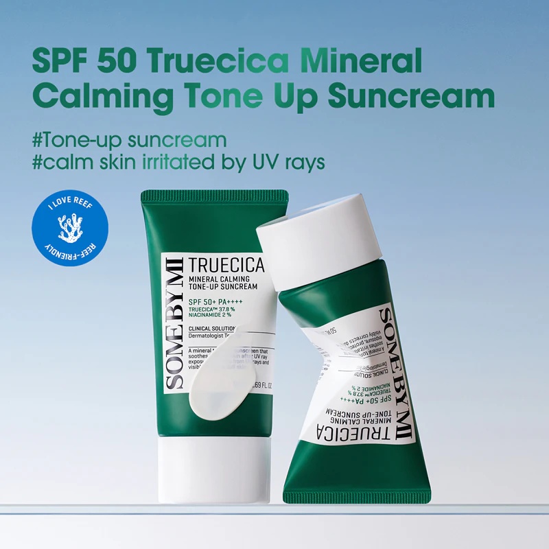 Some By Mi Truecica minerālu nomierinošais tonējošais saules krēms ar SPF 50+