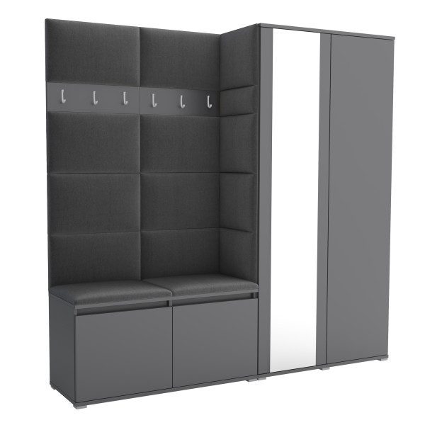 Garderoba szafa wieszaki panele LUTON 4 ANTRACYT Trinity 15