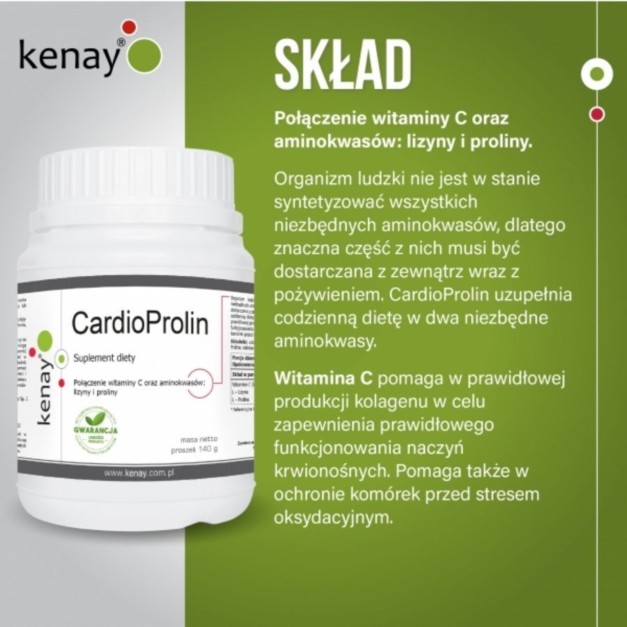 Kenay Cardio Prolin L-Lizyna L-Prolina Witamina C