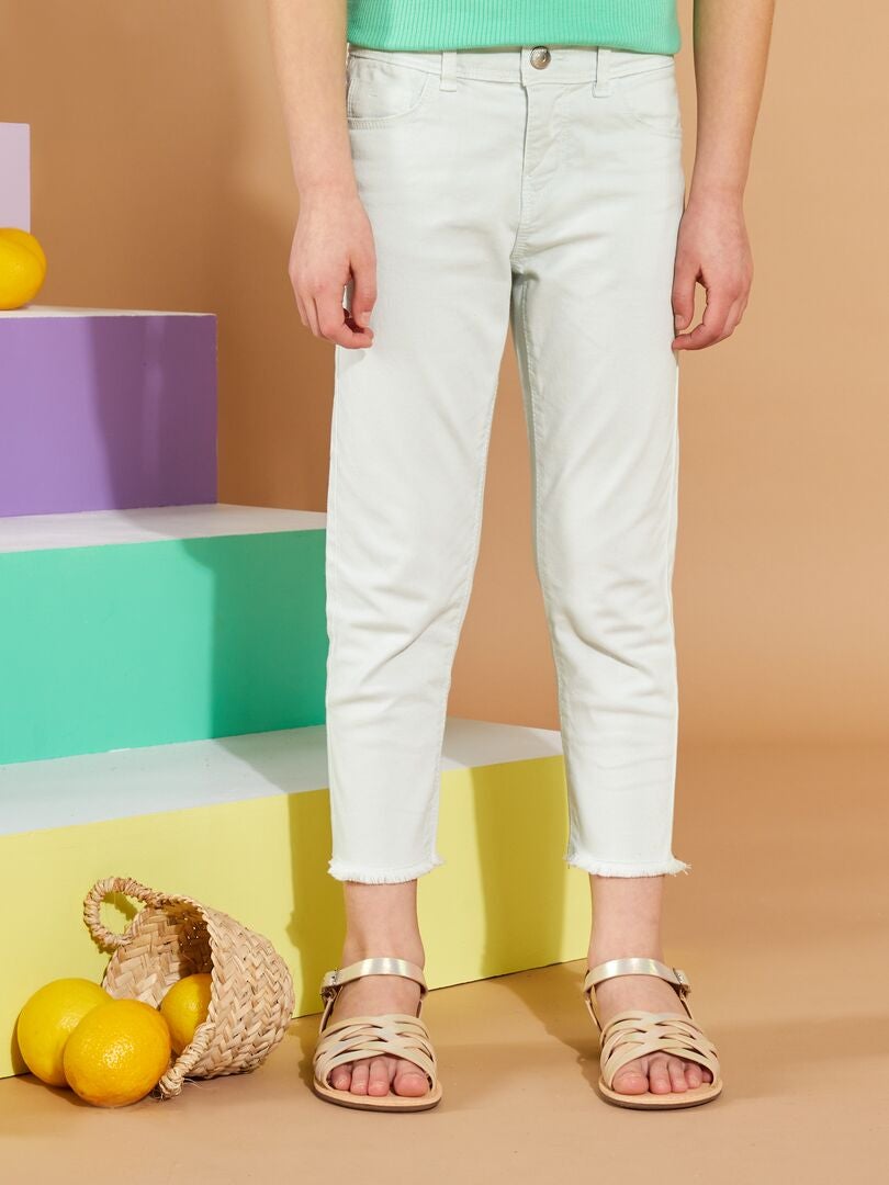 Skinny capri broek met hoge taille - BLAUW