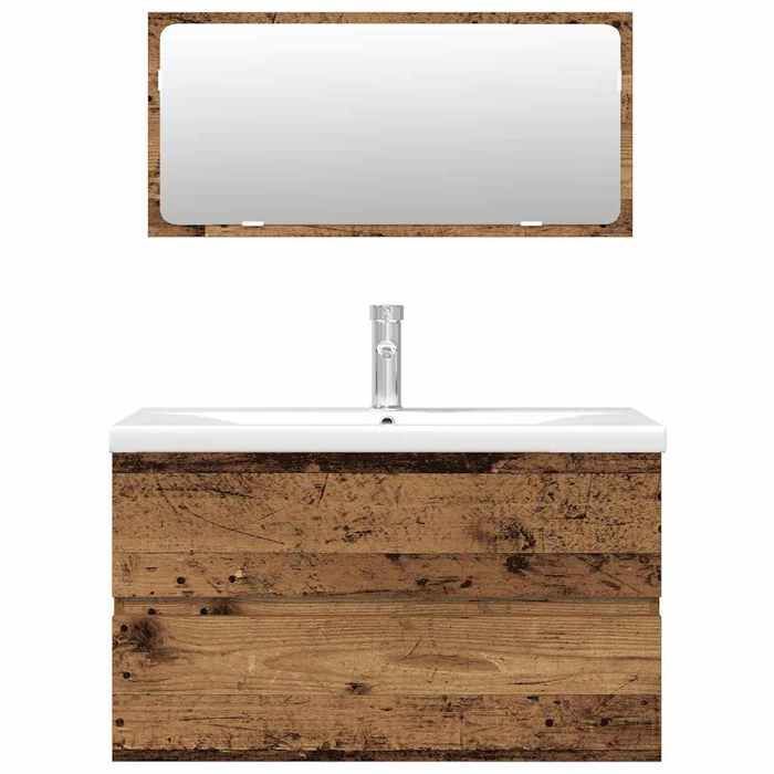 vidaXL 3-teiliges Badezimmermöbelset, Holzwerkstoff, 3328939