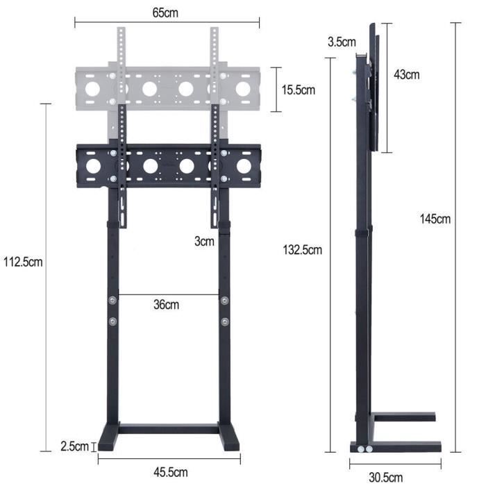 Soporte para TV de 32 a 65 pulgadas (LED/LCD), montaje VESA 600x400 para Samsung, Sony y LG, capacidad de carga de 40 kg.