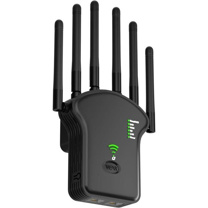 WiFi-repeater - EKESOR - 1200 Mbps - Dual-band 5,8 GHz & 2,4 GHz - 6 antennes - 5 werkmodi