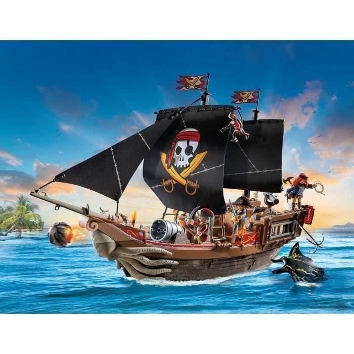 PLAYMOBIL 71530 Barco Pirata, 137 piezas, incluyendo 3 figuras, Piratas, Juego de rol creativo, Para mayores de 4 años