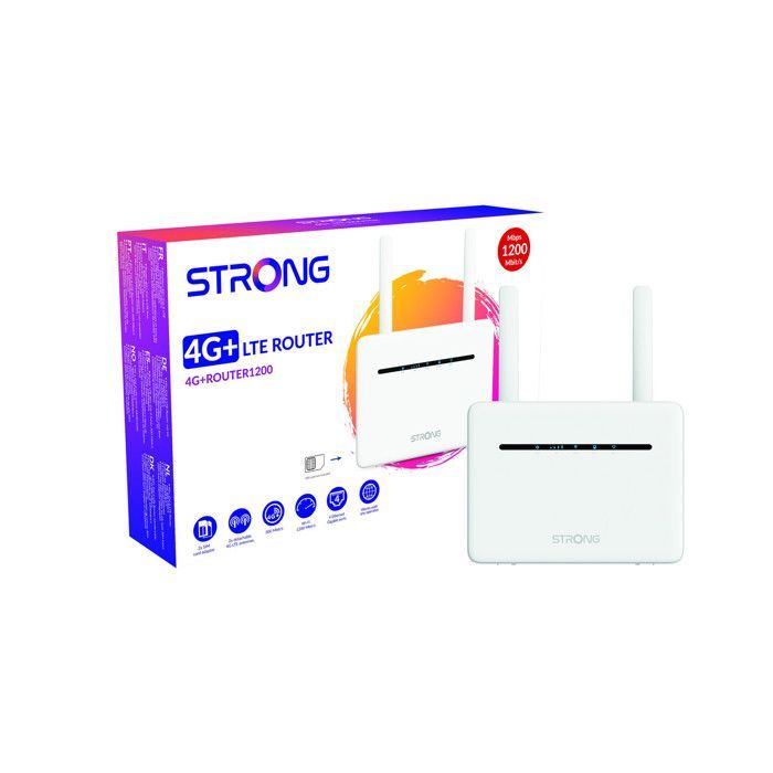 STRONG - Routeur Wifi 4G+ LTE - Jusqu'à 300 Mbps 4G/Wifi - 4 x RJ45 - Hotspot Mobile - Antennes détachables SMA - Facile à Installer