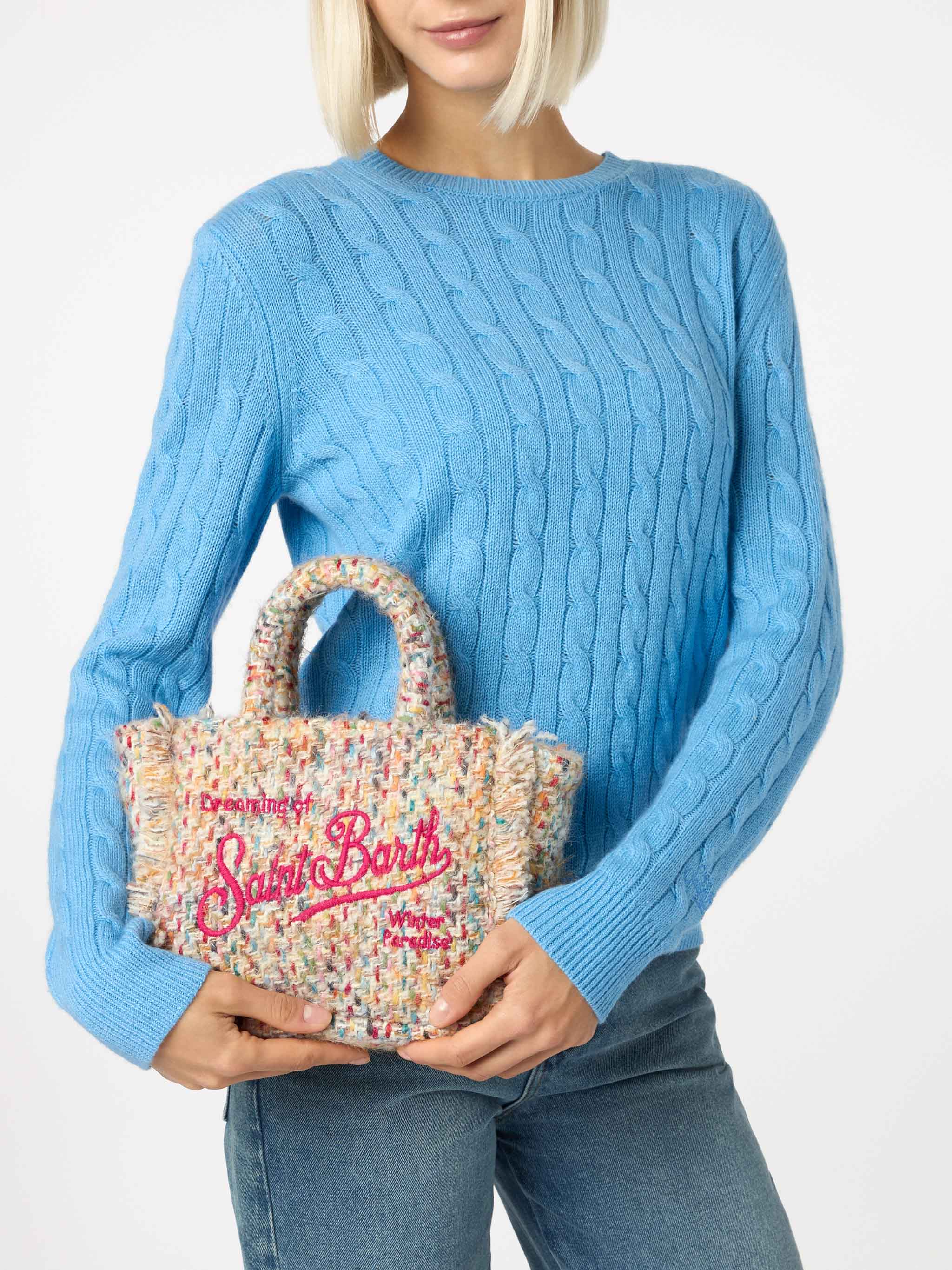 Mini neceser de lana con estampado multicolor
