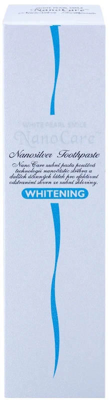 Zobna pasta za beljenje zob White Pearl NanoCare s srebrnimi nanodelci, ki odstranjuje madeže na sklenini