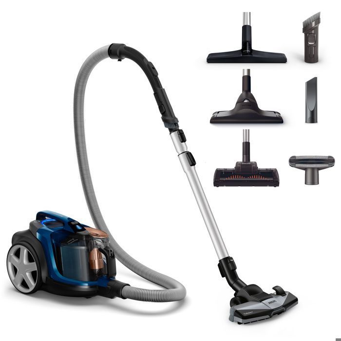 Aspiradora sin bolsa Philips PowerPro Expert, con accesorios, recoge el 99,9% del polvo, 900 W, negra (FC9747/09)