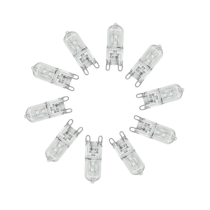 Paquete de 10 bombillas halógenas G9 - Blanco cálido 25W CA 230V