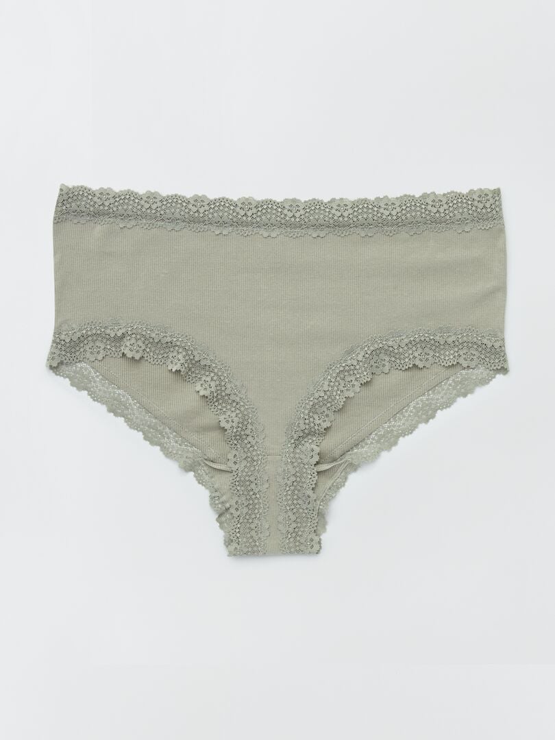 Set van 3 geribbelde culottes - GRIJS
