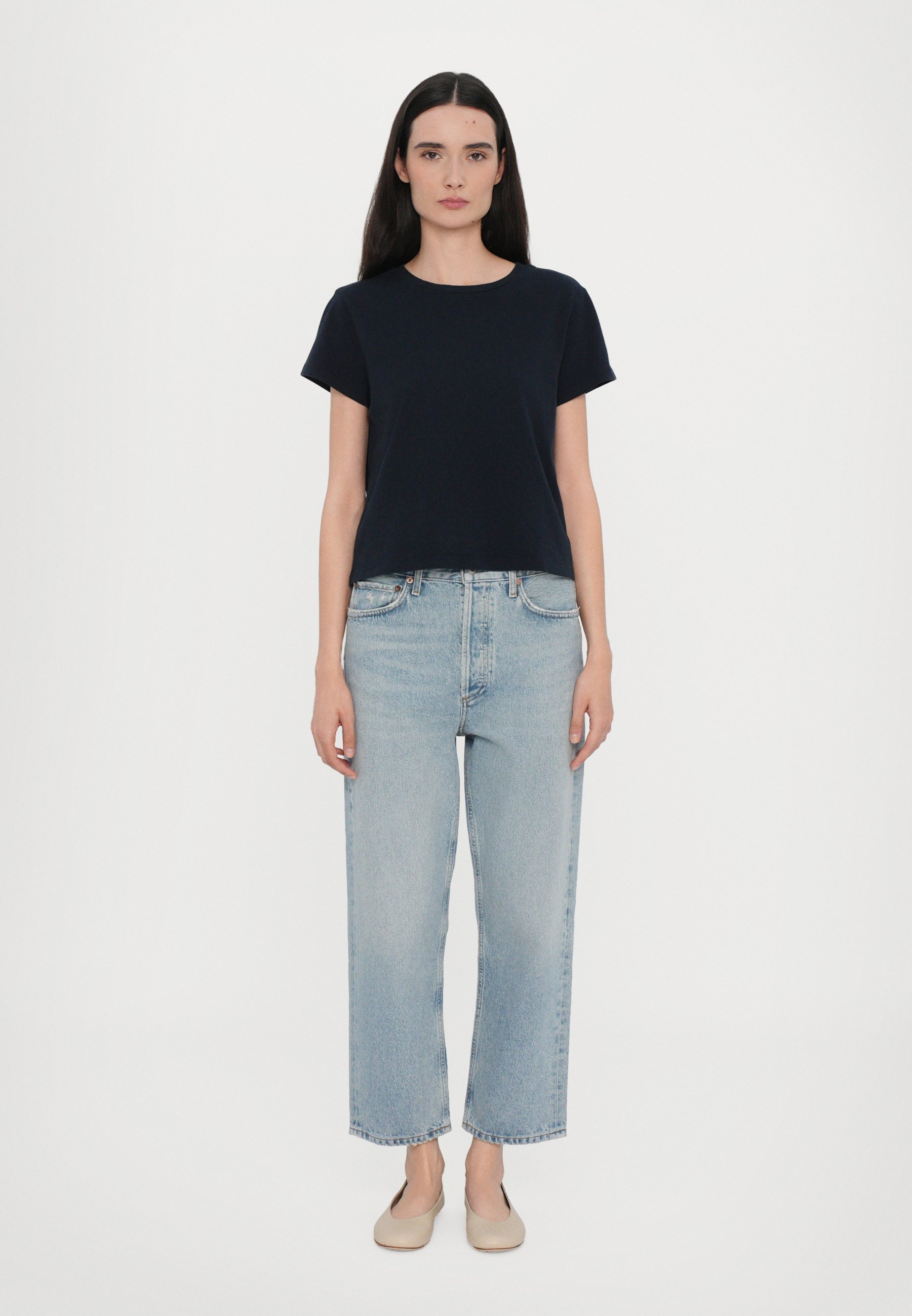 Agolde ADINE SHRUNKEN - Basic T-shirt - storm navy