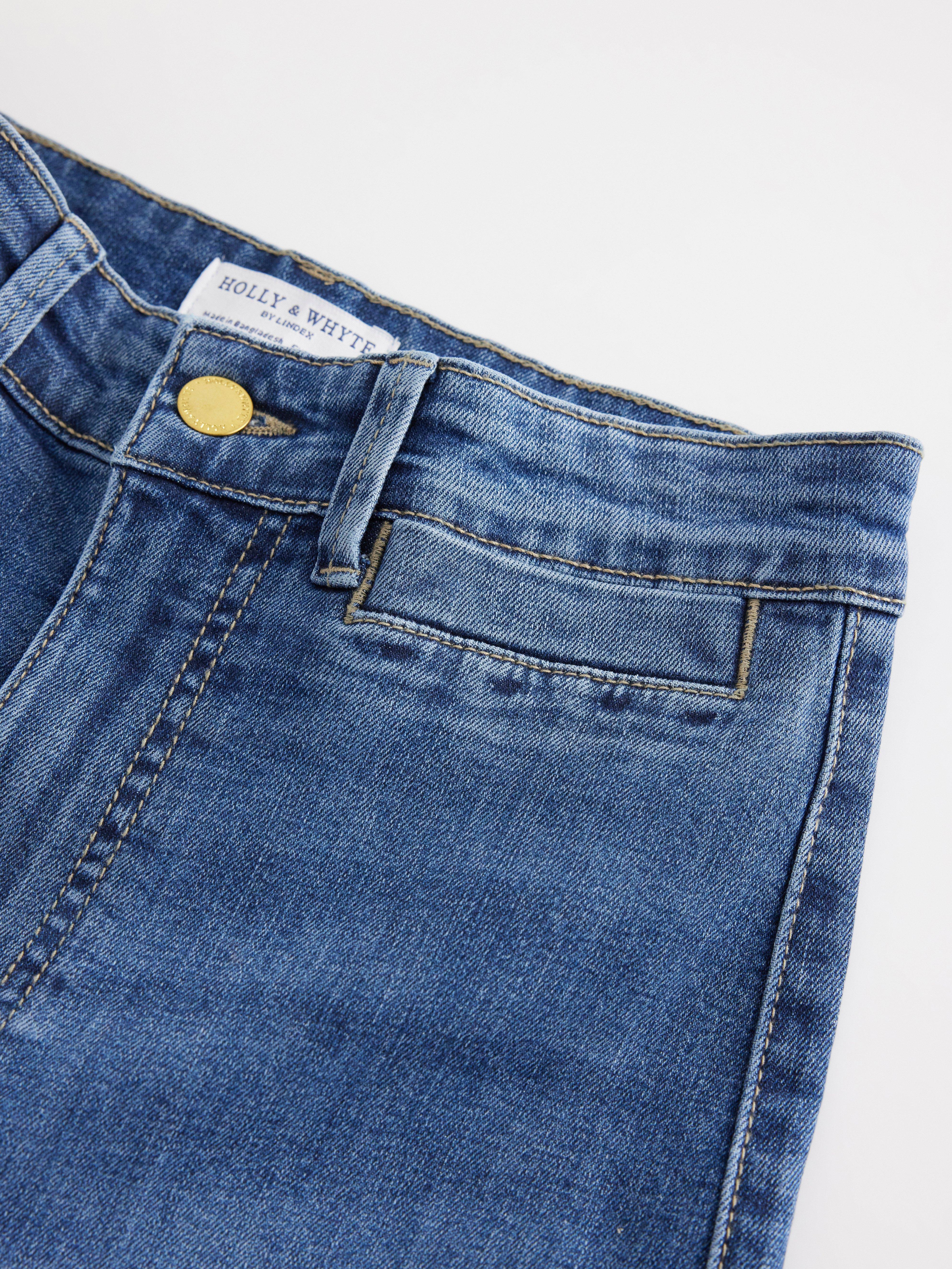 ŠIROKÉ strečové džíny s širokými nohavicemi Denim