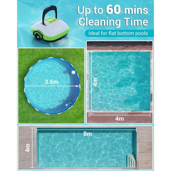 Robot de Piscine Sans Fil Osprey 200, Nettoyage Automatique 50 min, Filtration 180 microns, Batterie Rechargeable, Compatible...