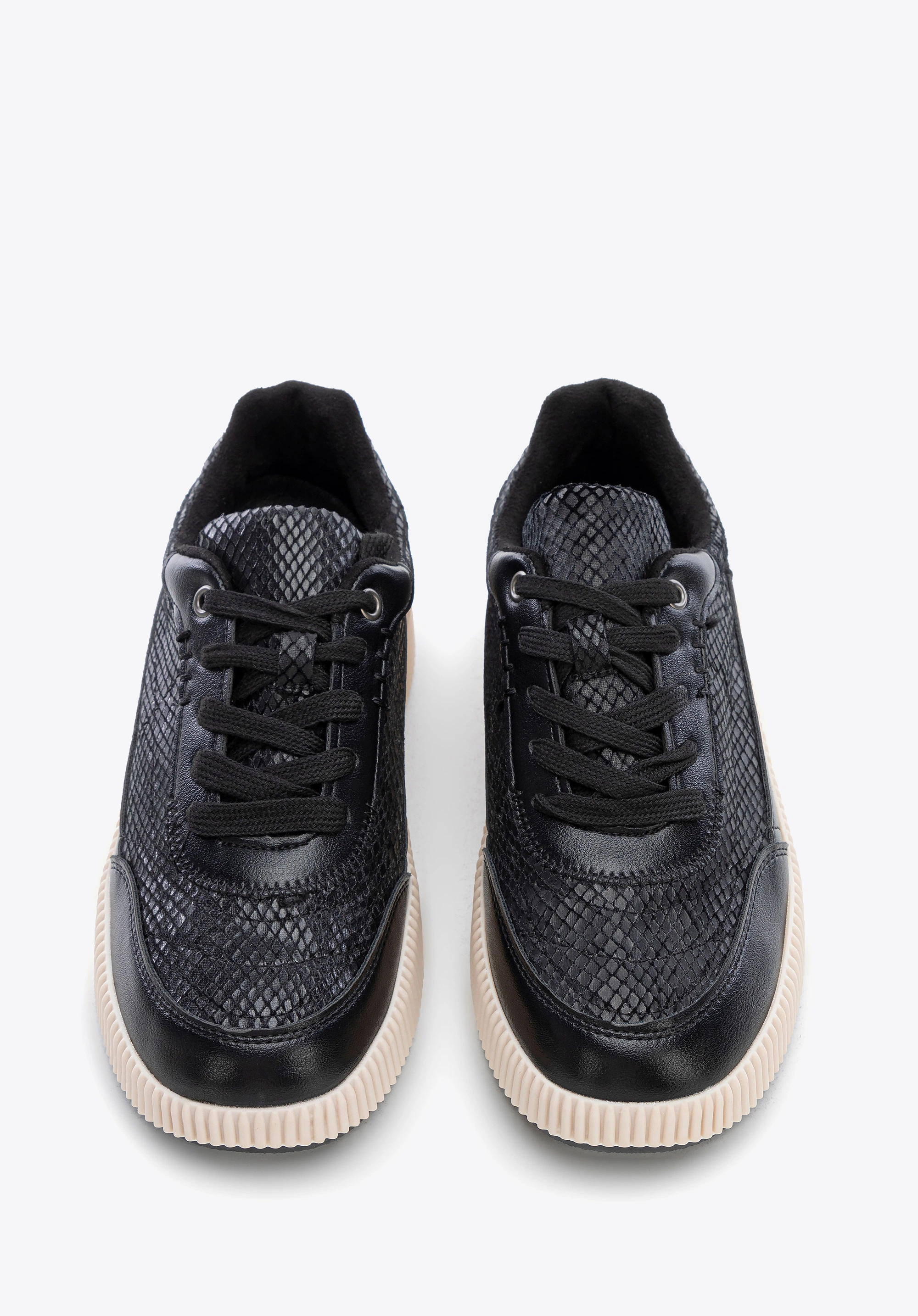 Damskie sneakersy z ekoskóry czarne