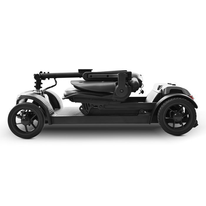 Scooter eléctrico de 4 ruedas AIR TRAVELLER, 180 W, asiento plegable, autonomía de 20 km, batería de litio de 20 Ah, movilidad para personas con movilidad reducida y personas mayores - Negro
