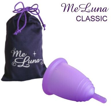 „Me Luna“ menstruacinė taurelė su violetiniu koteliu, L dydžio, 1 vnt., 1 vnt.