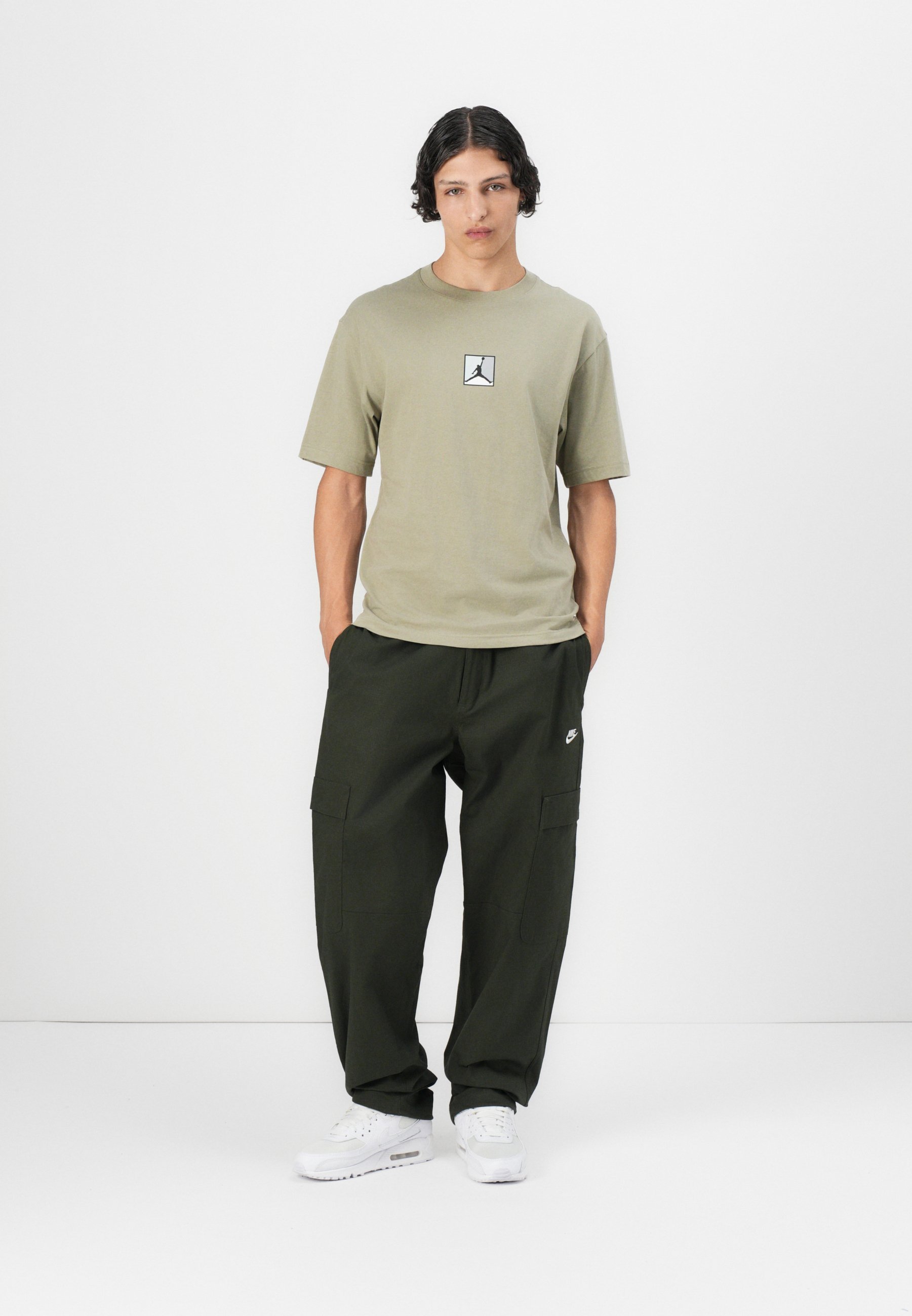 Jordan CREW - T-shirt stampata - taglia media (kaki)