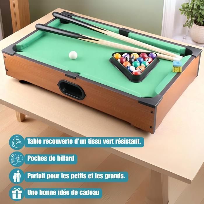 DEVESSPORT Mini Tabletop Billiards with Ball Return - Ideal for Children with Accessories.