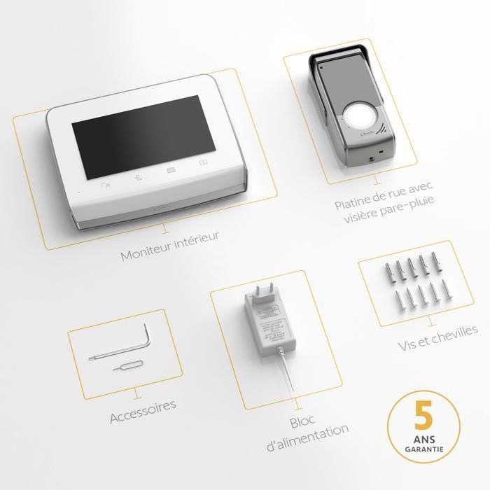 SOMFY 1871229 - Videoportero V350 Connect, Intercomunicador conectado - Pantalla de 7