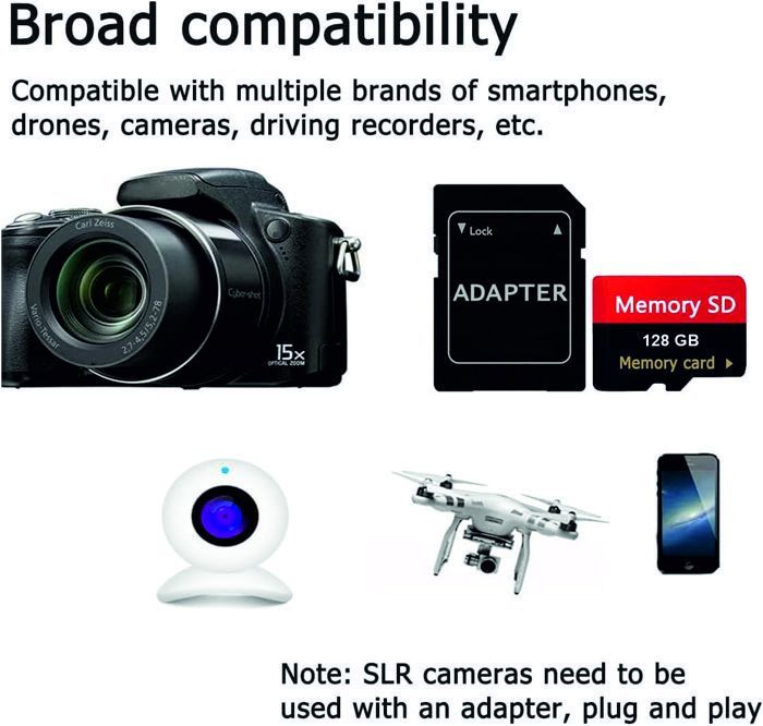 Carte mémoire Micro SD 128 Go - imou - SDXC - Vitesse Full HD - UHS-I - Adaptateur SD inclus