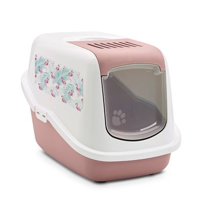 Savic Nestor Katzentoilette mit Flamingo-Design