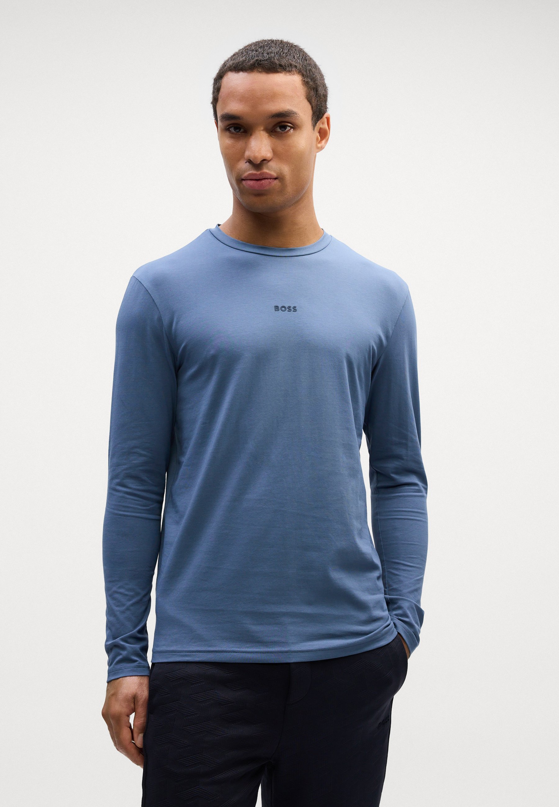 BOSS Top s dlouhým rukávem - blue