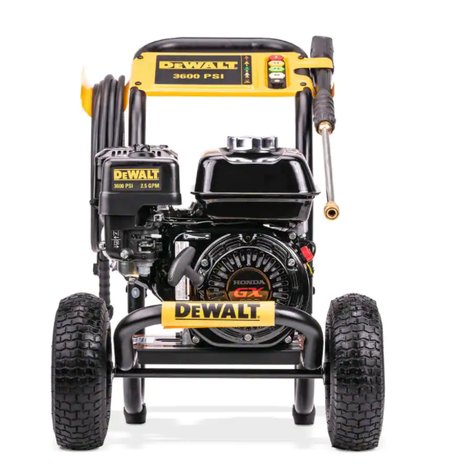 Lavadora de alta pressão DEWALT 3600 PSI 2.5 GPM a gasolina e água fria, modelo profissional, com motor HONDA GX200.