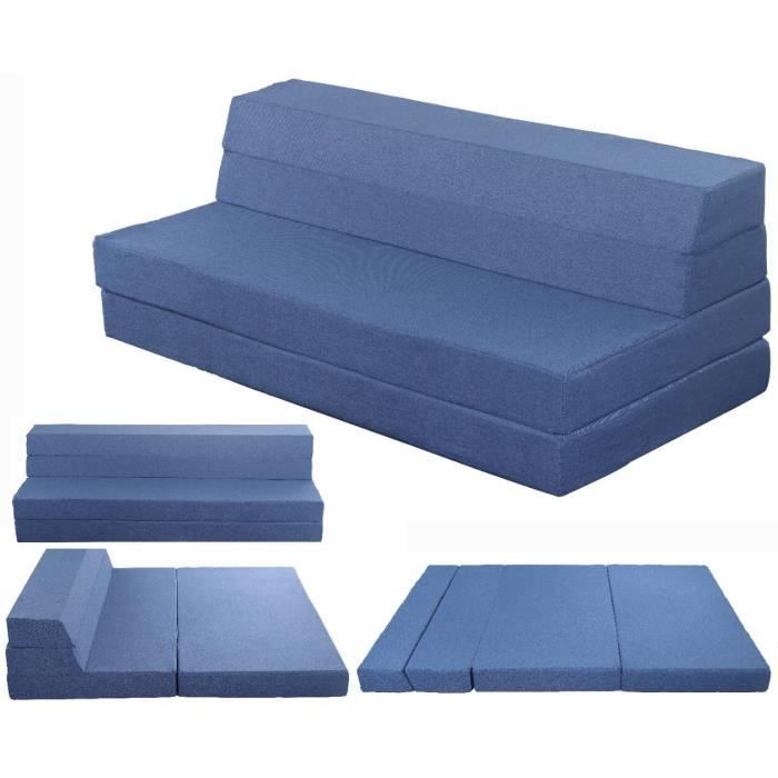 Colchón/silla futón plegable - Azul - Espuma - 140x190cm