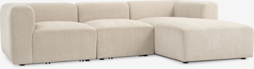 SKEJBY Modulinė sofa SKEJBY 3 vietų šezlongas iš smėlio spalvos audinio