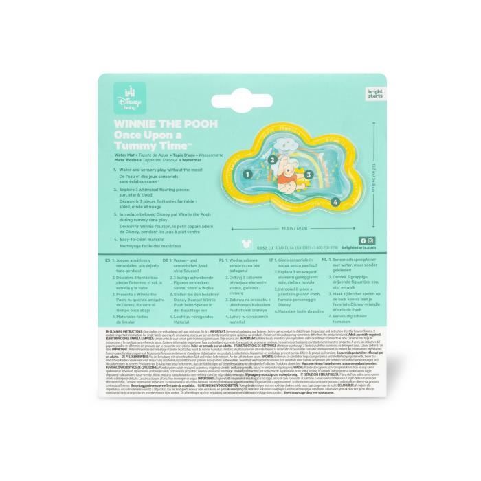 DISNEY BABY - WINNIE - Baby Water Mat, Sensory and Developmental Toy, Inflatable, Easy to Clean, Foldable, From Birth